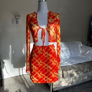 Orange Skirt Set